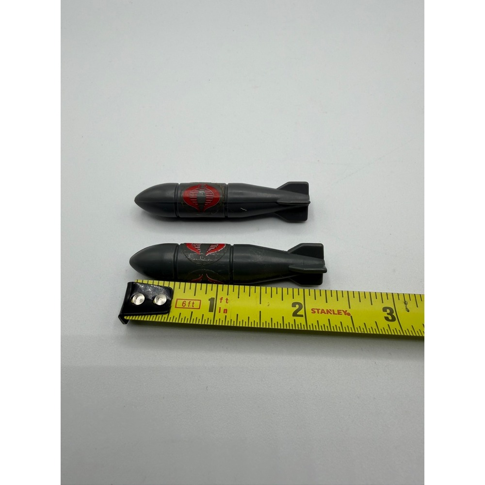 Vintage GI Joe Cobra Rattler Bomb Accessories Set of 2 Dark Grey 3.75" Toy ARAH - Picture 4 of 7